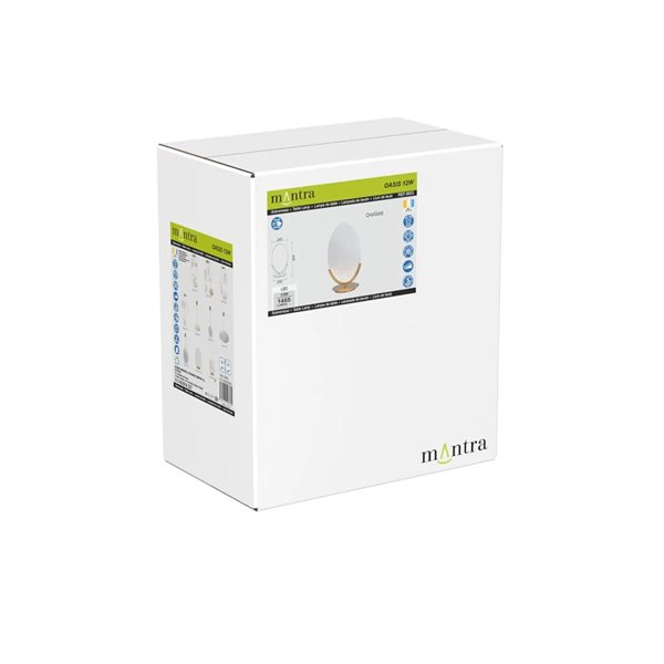 Lámpara sobremesa LED 12W dorada OASIS Ø24,5 cm, 3000K 420Lm diseño compacto