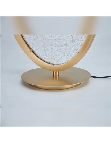 Luminária de mesa LED OASIS 12W dourada, Ø24,5 cm, 3000K, 420 lúmens, design compacto.