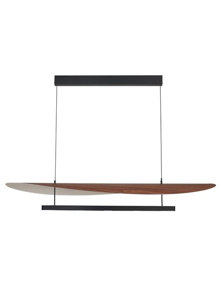 Luminária pendente LED ABISAL 48W, 3000K, dimerizável por TRIAC, 2610 lúmens, design orgânico com difusor e módulo linear.