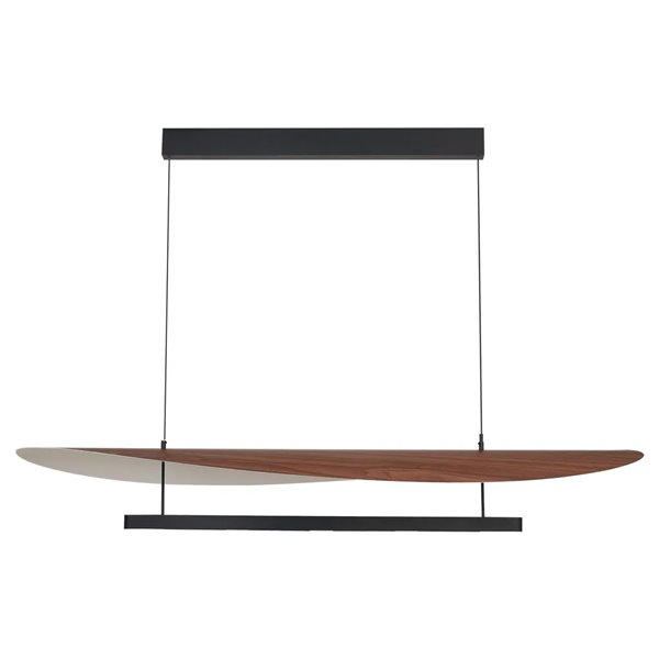 Luminária pendente LED ABISAL 48W, 3000K, dimerizável por TRIAC, 2610 lúmens, design orgânico com difusor e módulo linear.