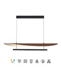 Luminária pendente LED ABISAL 48W, 3000K, dimerizável por TRIAC, 2610 lúmens, design orgânico com difusor e módulo linear.