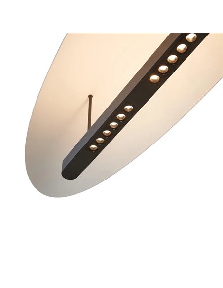 Suspension LED ABISAL 48W, 3000K, dimmable TRIAC, 2610 lm, design organique avec diffuseur et module linéaire