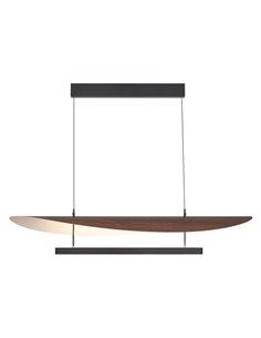 Suspension LED ABISAL 48W, 3000K, dimmable TRIAC, 2610 lm, design organique avec diffuseur et module linéaire