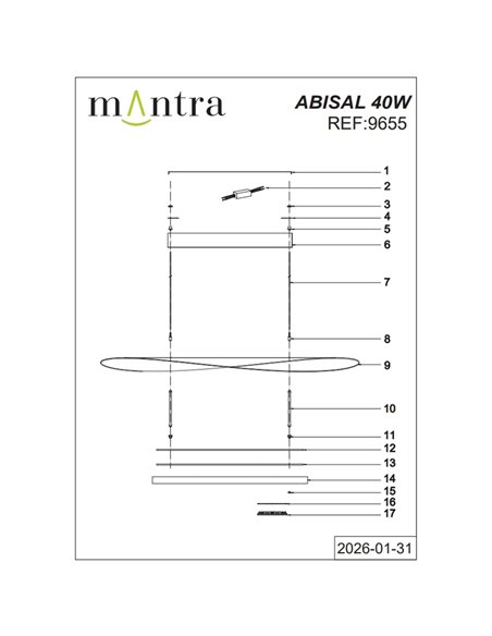 Lámpara colgante LED 48W ABISAL 3000K regulable TRIAC 2610Lm diseño orgánico con difusor y módulo lineal
