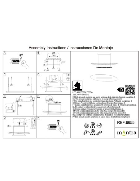 Suspension LED ABISAL 48W, 3000K, dimmable TRIAC, 2610 lm, design organique avec diffuseur et module linéaire