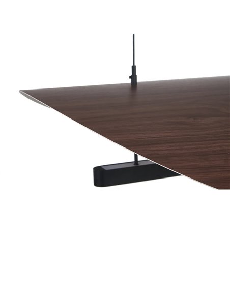 LED-Pendelleuchte 40 W, modernes Design, Schwarz und Holz, 3000 K, höhenverstellbar