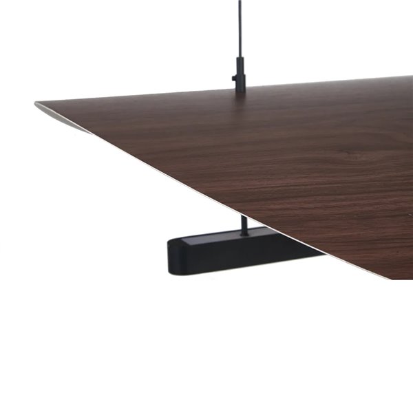 LED-Pendelleuchte 40 W, modernes Design, Schwarz und Holz, 3000 K, höhenverstellbar