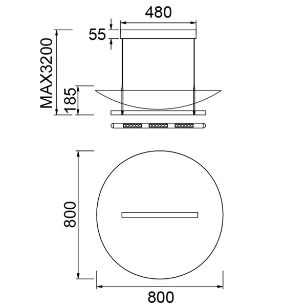 LED-Pendelleuchte 40 W, modernes Design, Schwarz und Holz, 3000 K, höhenverstellbar