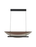 LED-Pendelleuchte 40 W, modernes Design, Schwarz und Holz, 3000 K, höhenverstellbar
