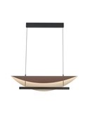 LED-Pendelleuchte 40 W, modernes Design, Schwarz und Holz, 3000 K, höhenverstellbar