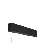 LED-Pendelleuchte 40 W, modernes Design, Schwarz und Holz, 3000 K, höhenverstellbar