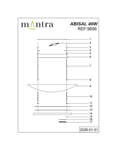 Luminária pendente LED 40W, design moderno, preta e madeira, 3000K, altura ajustável.