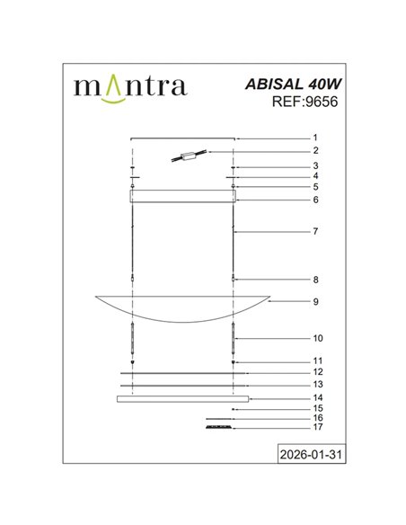 Luminária pendente LED 40W, design moderno, preta e madeira, 3000K, altura ajustável.