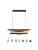 LED-Pendelleuchte 40 W, modernes Design, Schwarz und Holz, 3000 K, höhenverstellbar