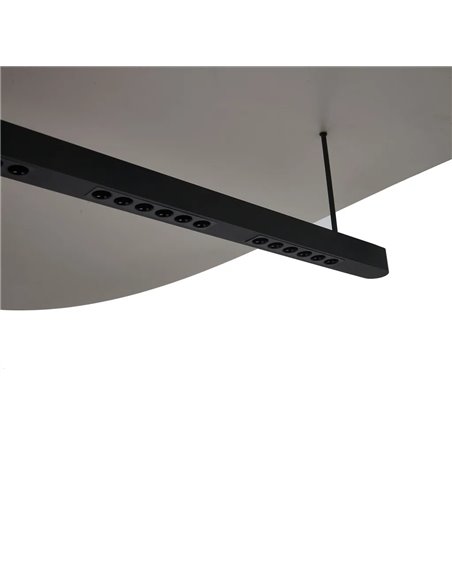 LED-Pendelleuchte 40 W, modernes Design, Schwarz und Holz, 3000 K, höhenverstellbar