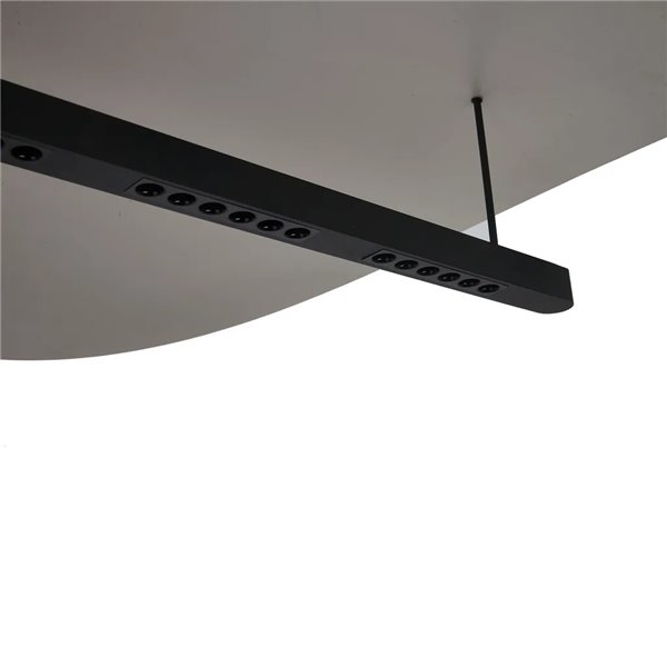 LED-Pendelleuchte 40 W, modernes Design, Schwarz und Holz, 3000 K, höhenverstellbar