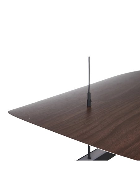 Abisal 28W LED-Pendelleuchte, 3000K, modernes Design, Schwarz und Holz, höhenverstellbar