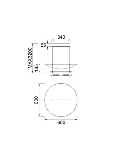 Abisal 28W LED-Pendelleuchte, 3000K, modernes Design, Schwarz und Holz, höhenverstellbar