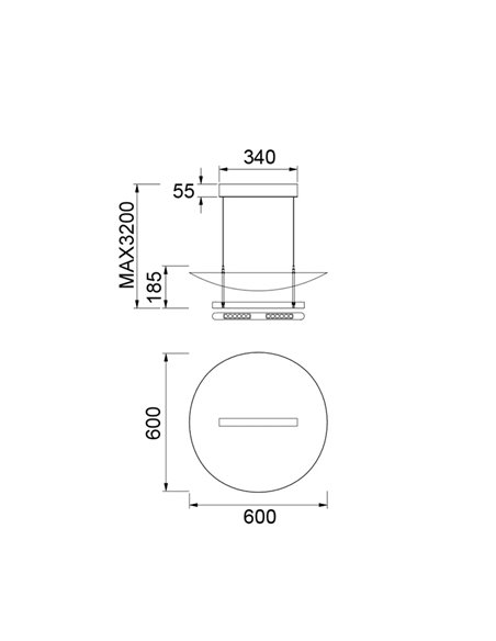 Abisal 28W LED-Pendelleuchte, 3000K, modernes Design, Schwarz und Holz, höhenverstellbar