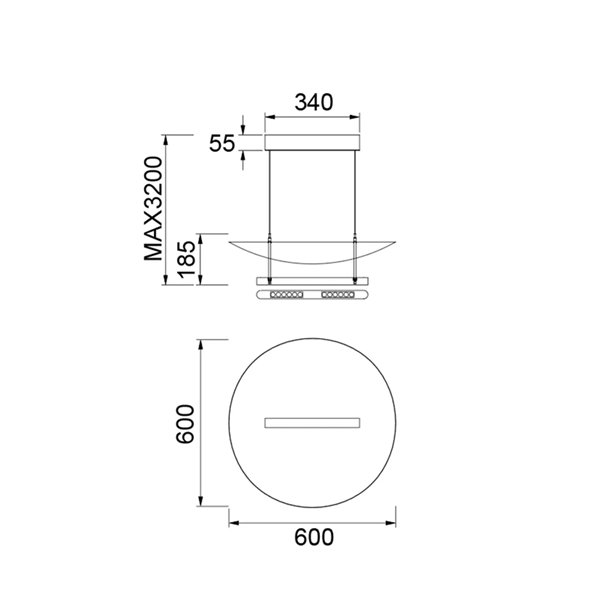 Luminária pendente LED Abisal 28W, 3000K, design moderno, preta e madeira, altura ajustável.