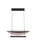 Lámpara colgante LED 28W Abisal 3000K diseño moderno negro y madera regulable en altura