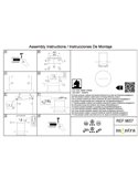 Suspension LED Abisal 28 W, 3000 K, design moderne, noir et bois, hauteur réglable
