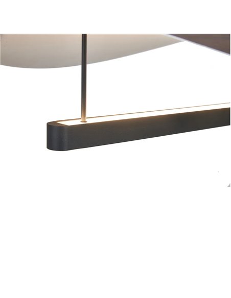 Abisal 28W LED-Pendelleuchte, 3000K, modernes Design, Schwarz und Holz, höhenverstellbar