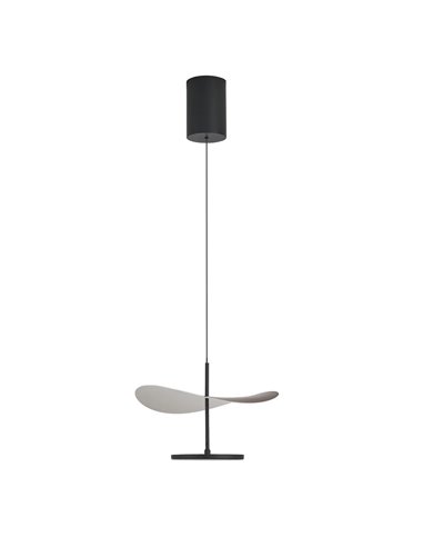 Abisal 12W LED-Pendelleuchte 3000K Ø30cm modernes Design schwarz und Holz