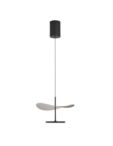 Lámpara colgante LED 12W Abisal 3000K Ø30cm diseño moderno negro y madera