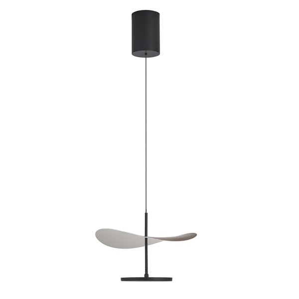Lámpara colgante LED 12W Abisal 3000K Ø30cm diseño moderno negro y madera