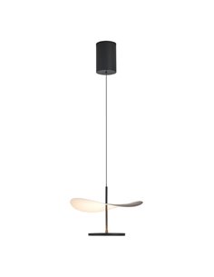 Abisal 12W LED-Pendelleuchte 3000K Ø30cm modernes Design schwarz und Holz