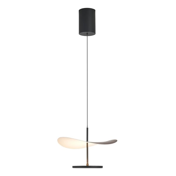 Abisal 12W LED-Pendelleuchte 3000K Ø30cm modernes Design schwarz und Holz