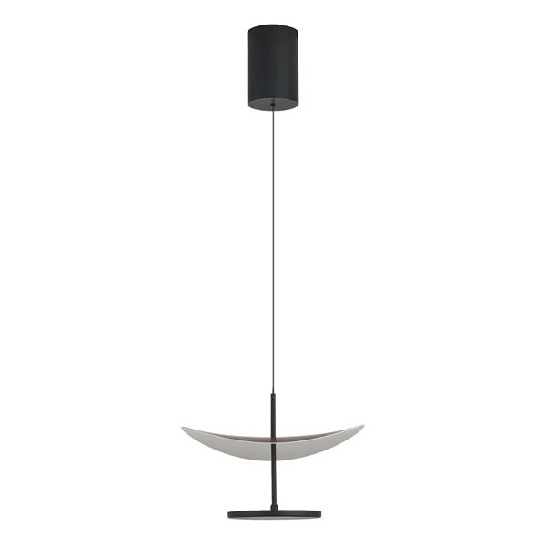 Lámpara colgante LED 12W Abisal 3000K Ø30cm diseño moderno negro y madera