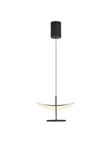 Suspension LED Abisal 12W 3000K Ø30cm, design moderne noir et bois