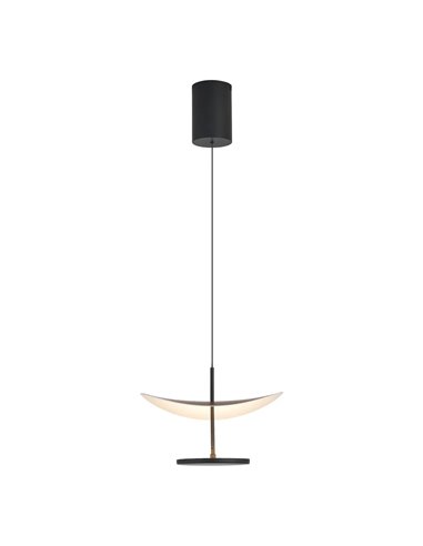 Abisal 12W LED-Pendelleuchte 3000K Ø30cm modernes Design schwarz und Holz