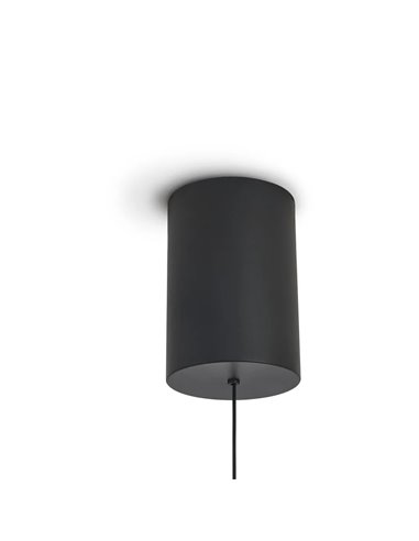 Abisal 12W LED-Pendelleuchte 3000K Ø30cm modernes Design schwarz und Holz