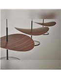 Abisal Lineare LED-Pendelleuchte, 3-flammig, 32 W, 3000 K, modernes Design, Schwarz und Holz, 110 cm