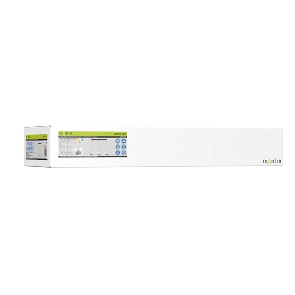 Luminária pendente linear LED Abisal, 3 lâmpadas, 32 W, 3000 K, design moderno, preta e madeira, 110 cm