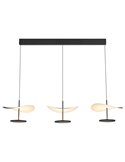 Abisal Lineare LED-Pendelleuchte, 3-flammig, 32 W, 3000 K, modernes Design, Schwarz und Holz, 110 cm