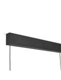 Abisal Lineare LED-Pendelleuchte, 3-flammig, 32 W, 3000 K, modernes Design, Schwarz und Holz, 110 cm