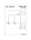 Abisal Lineare LED-Pendelleuchte, 3-flammig, 32 W, 3000 K, modernes Design, Schwarz und Holz, 110 cm