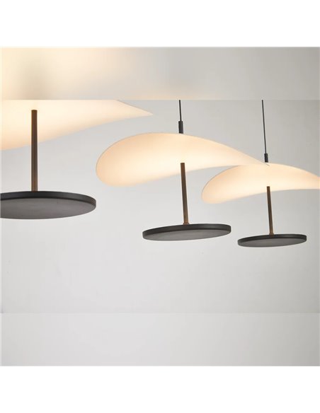 Abisal Lineare LED-Pendelleuchte, 3-flammig, 32 W, 3000 K, modernes Design, Schwarz und Holz, 110 cm