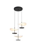 Abisal LED-Pendelleuchte mit 3 Leuchten, 32 W, 3000 K, organisches Wasserfall-Design in Schwarz und Holz