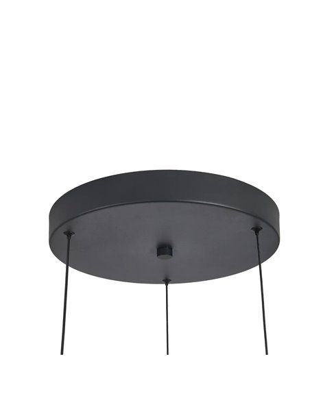 Abisal LED-Pendelleuchte mit 3 Leuchten, 32 W, 3000 K, organisches Wasserfall-Design in Schwarz und Holz