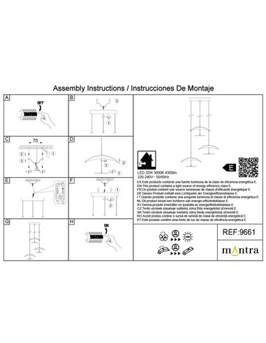 Abisal LED-Pendelleuchte mit 3 Leuchten, 32 W, 3000 K, organisches Wasserfall-Design in Schwarz und Holz