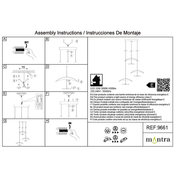 Abisal LED-Pendelleuchte mit 3 Leuchten, 32 W, 3000 K, organisches Wasserfall-Design in Schwarz und Holz