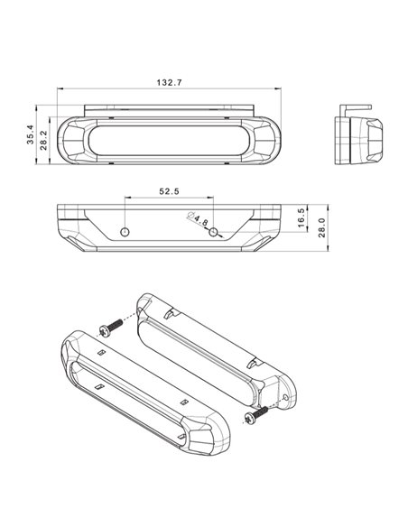 Luz estroboscópica vermelha LED FT-200 C ADR, luz de advertência LED vermelha, cabo de 1 metro, 12/30V 132mm com aprovação XR1