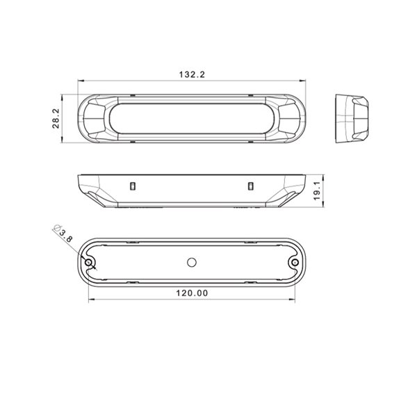 FT-200 C LED DARK ADR Luz Estroboscópica LED Vermelha, Luz de Advertência Versão Escura, Cabo de 1m, 12/30V 132mm Aprovação XR1