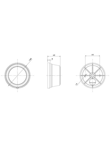 Feu de position avant à LED blanche avec réflecteur FT-059 B, câble de 0,5 mètre, homologation IA A, 12/36 V