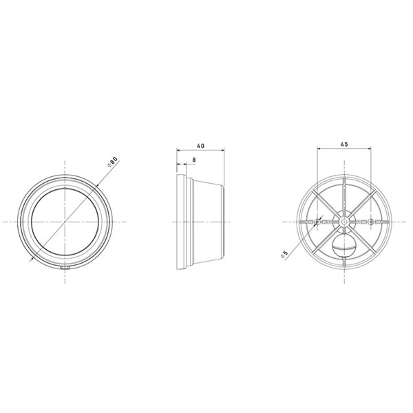 Feu de position latéral à LED ambre et réfléchissant FT-059 Z, câble de 0,5 mètre, homologation IA SM1 12/36 V